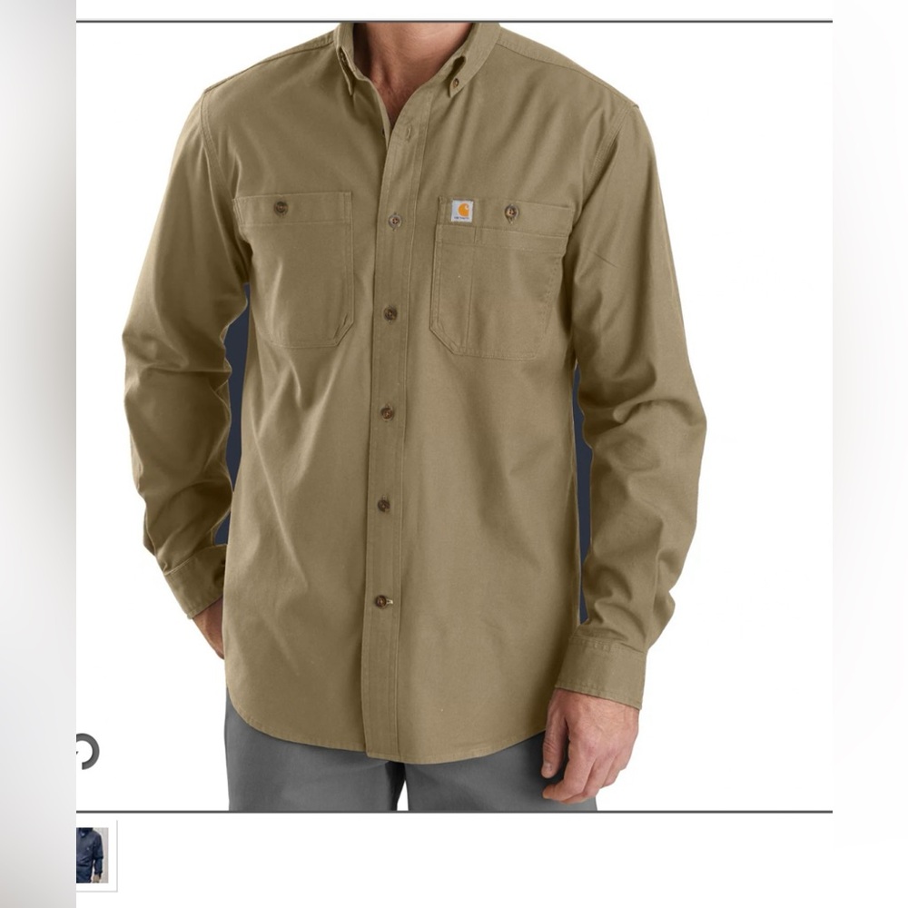 Carhartt Men's Tan Cotton button down shirt